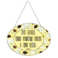 2pk -Suncatcher Be Still And Know 9in Oval - (Pack of 2) 2pk -Suncatcher Be Still And Know 9in Oval - (Pack of 2)