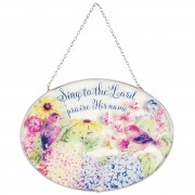 2pk -Oval Suncatcher Sing To Lord Floral 9in - (Pack of 2) 2pk -Oval Suncatcher Sing To Lord Floral 9in - (Pack of 2)