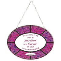 2pk -Oval Suncatcher Trust In The Lord 9in - (Pack of 2)