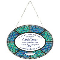 2pk -Oval Suncatcher Gods Handiwork 9in - (Pack of 2) 2pk -Oval Suncatcher Gods Handiwork 9in - (Pack of 2)