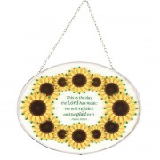 2pk -Oval Suncatcher This Day Sunflower 9in - (Pack of 2) 2pk -Oval Suncatcher This Day Sunflower 9in - (Pack of 2)