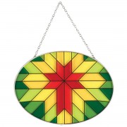 2pk -Oval Suncatcher Multi Color Cross 9in - (Pack of 2) 2pk -Oval Suncatcher Multi Color Cross 9in - (Pack of 2)