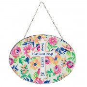 2pk -Suncatcher I Can Do All Things 9in Oval - (Pack of 2) 2pk -Suncatcher I Can Do All Things 9in Oval - (Pack of 2)