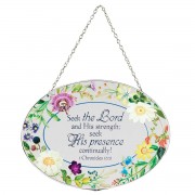 2pk -Suncatcher Seek The Lord 9in Oval - (Pack of 2) 2pk -Suncatcher Seek The Lord 9in Oval - (Pack of 2)