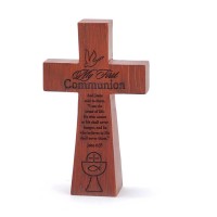 3pk -First Communion John 6:35 Tabletop Cross - Pack of 3