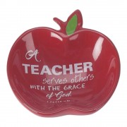 6pk -TRAY APPLE SHAPE TEACHER SERVES 1 PET. - Pack of 6