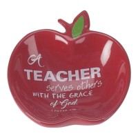 6pk -TRAY APPLE SHAPE TEACHER SERVES 1 PET. - Pack of 6
