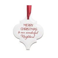 2pk -ORNAMENT-MERRY CHRISTMAS/NEIGHBORS - (Pack of 2)