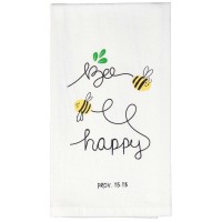 2pk -TOWEL FLOURSACK BEE HAPPY COTTON - (Pack of 2)