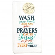 2pk -TWL FLRSACK WASH YOUR HANDS COTN 18X22 - (Pack of 2)