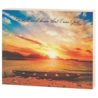 2pk -Wood Plaque Be Still And Know Boat - (Pack of 2)