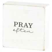 2pk -TTOP PLK PRAY OFTEN MDF WHT 3"H - (Pack of 2) 2pk -TTOP PLK PRAY OFTEN MDF WHT 3"H - (Pack of 2)