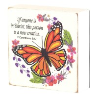 2pk -IF ANYONE IS IN CHRIST TABLETOP PLAQUE - (Pack of 2)