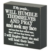 2pk -Tabletop Plaque If My People MDF Black - (Pack of 2)
