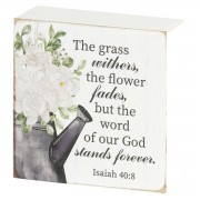 2pk -Tabletop Plaque The Grass Withers 3x3 - (Pack of 2) 2pk -Tabletop Plaque The Grass Withers 3x3 - (Pack of 2)