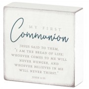 2pk -MY FIRST COMMUNION TABLETOP PLAQUE JOHN - (Pack of 2)