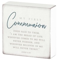 2pk -MY FIRST COMMUNION TABLETOP PLAQUE JOHN - (Pack of 2)