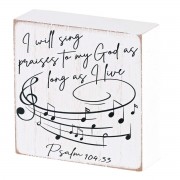 2pk -Tabletop Plaque I Will Sing Praises 3x3 - (Pack of 2) 2pk -Tabletop Plaque I Will Sing Praises 3x3 - (Pack of 2)