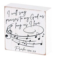 2pk -Tabletop Plaque I Will Sing Praises 3x3 - (Pack of 2) 2pk -Tabletop Plaque I Will Sing Praises 3x3 - (Pack of 2)