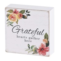 2pk -Tabletop Plaque Grateful Hearts 3x3 - (Pack of 2)