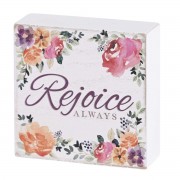 2pk -Tabletop Plaque Rejoice Always 3x3 - (Pack of 2) 2pk -Tabletop Plaque Rejoice Always 3x3 - (Pack of 2)