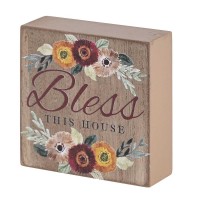 2pk -Tabletop Plaque Bless This House 3x3 - (Pack of 2)