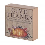 2pk -Tabletop Plaque Give Thanks Ps.107:1 3x3 - (Pack of 2) 2pk -Tabletop Plaque Give Thanks Ps.107:1 3x3 - (Pack of 2)
