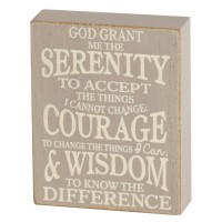 2pk -Serenity Prayer Tabletop Wood Block - (Pack of 2)