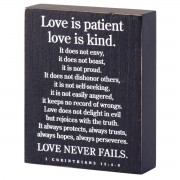 2pk -LOVE IS PATIENT TABLETOP PLAQUE - (Pack of 2) 2pk -LOVE IS PATIENT TABLETOP PLAQUE - (Pack of 2)
