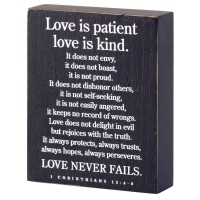2pk -LOVE IS PATIENT TABLETOP PLAQUE - (Pack of 2)