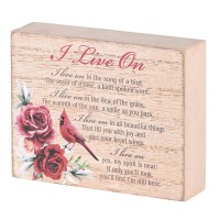 2pk -Tabletop Plaque Cardinal I Live On 4x3 - (Pack of 2) 2pk -Tabletop Plaque Cardinal I Live On 4x3 - (Pack of 2)