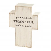 2pk -Grateful Thankful Blessed Tabletop Cross - (Pack of 2)