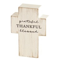 2pk -Grateful Thankful Blessed Tabletop Cross - (Pack of 2) 2pk -Grateful Thankful Blessed Tabletop Cross - (Pack of 2)
