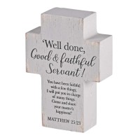 2pk -Tabletop Plaque Cross Faithfull Servant - (Pack of 2) 2pk -Tabletop Plaque Cross Faithfull Servant - (Pack of 2)