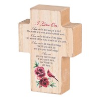2pk -Tabletop Plaque Cross Cardinal I Live - (Pack of 2)