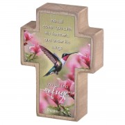 2pk -Tabletop Cross Hummingbird He Will Cover - (Pack of 2) 2pk -Tabletop Cross Hummingbird He Will Cover - (Pack of 2)