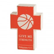 2pk -TTOP CRS BASKETBALL GIVE ME MDF WHT 4"H - (Pack of 2) 2pk -TTOP CRS BASKETBALL GIVE ME MDF WHT 4"H - (Pack of 2)