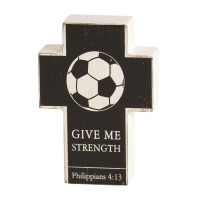 2pk -Tabletop Cross Plaque Soccer 3x4 MDF - (Pack of 2)