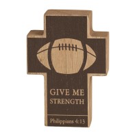2pk -Tabletop Cross Plaque Football 3x4 MDF - (Pack of 2)