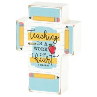 2pk -TTOP TEACHING IS A WORK MDF WHT 4"H - (Pack of 2) 2pk -TTOP TEACHING IS A WORK MDF WHT 4"H - (Pack of 2)