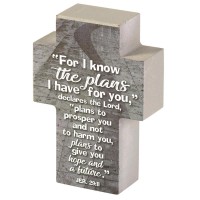 2pk -CROSS FOR I KNOW THE PLANS TABLETOP - (Pack of 2)