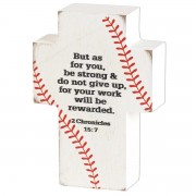 2pk -Tabletop Plaque Cross Baseball 2Chron.15 - (Pack of 2)