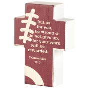 2pk -Tabletop Plaque Cross Football 2Chron.15 - (Pack of 2) 2pk -Tabletop Plaque Cross Football 2Chron.15 - (Pack of 2)