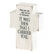 2pk -Tabletop Plaque Cross Footprints - (Pack of 2) 2pk -Tabletop Plaque Cross Footprints - (Pack of 2)