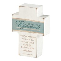 2pk -Tabletop Plaque Cross Blessed Retirement - (Pack of 2) 2pk -Tabletop Plaque Cross Blessed Retirement - (Pack of 2)