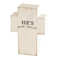 2pk -He's Got This Tabletop Cross - (Pack of 2)