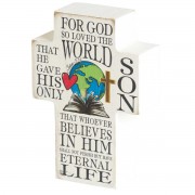 2pk -Tabletop Plaque Cross For God So 3x4 - (Pack of 2) 2pk -Tabletop Plaque Cross For God So 3x4 - (Pack of 2)
