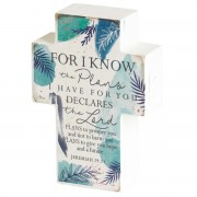 2pk -Tabletop Plaque Cross I Know Plans 3x4 - (Pack of 2) 2pk -Tabletop Plaque Cross I Know Plans 3x4 - (Pack of 2)