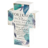 2pk -Tabletop Plaque Cross I Know Plans 3x4 - (Pack of 2)