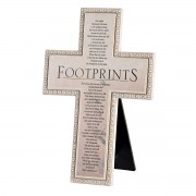 2pk -Tabletop Beaded Cross Footprints Poem - (Pack of 2) 2pk -Tabletop Beaded Cross Footprints Poem - (Pack of 2)